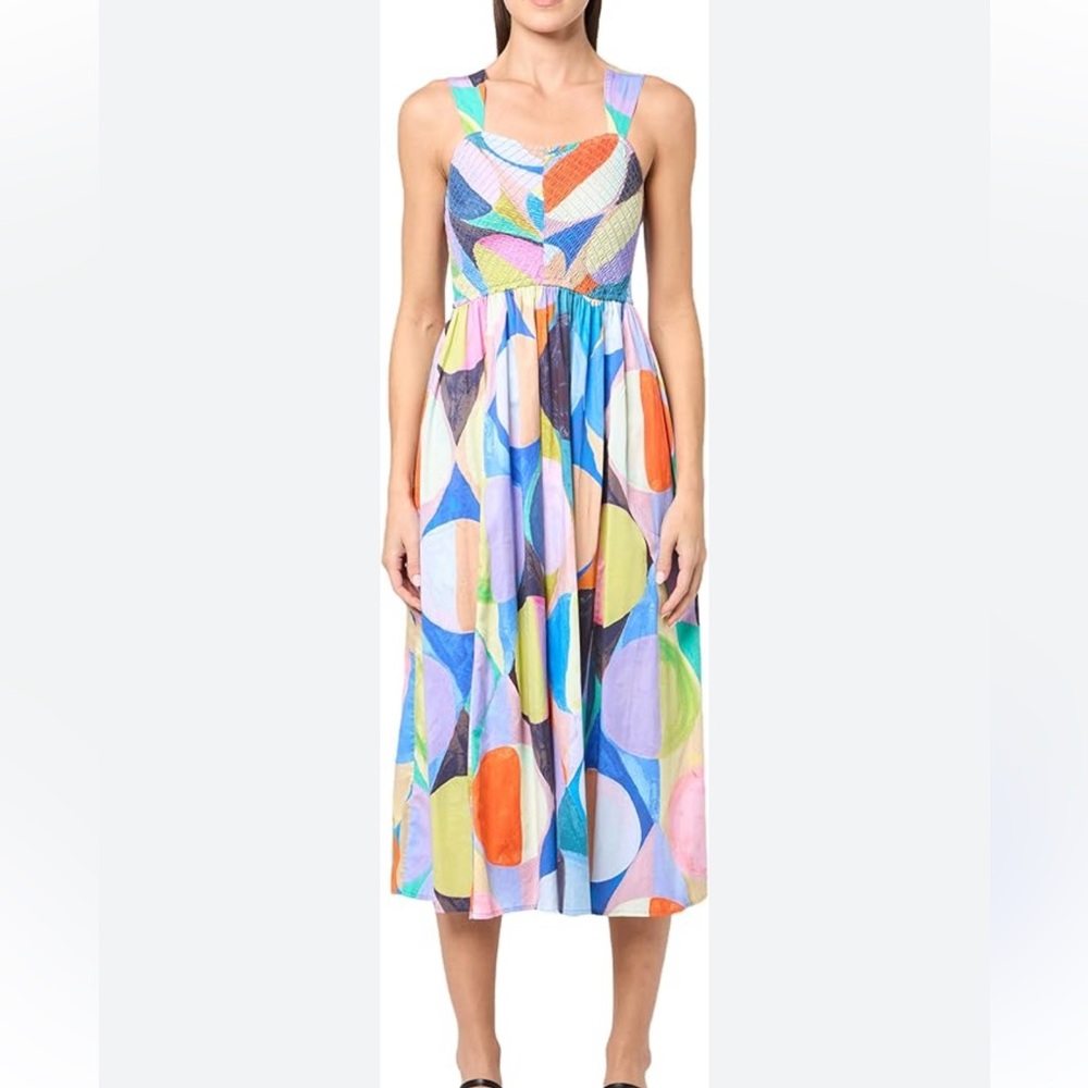 NWT NIC+ZOE Colorful Geometric Dress Sundress New Social Circles Sarah